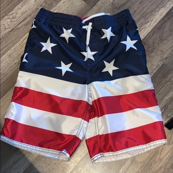 ❤️ 🆕 OLD NAVY American Flag Swim Shorts Size XL - Picture 2 of 4